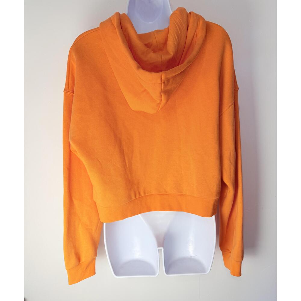 Under Armour Womens Orange Loose Drawstring Hood Long Sleeve Cropped ZipUp Hoodi - Picture 3 of 10